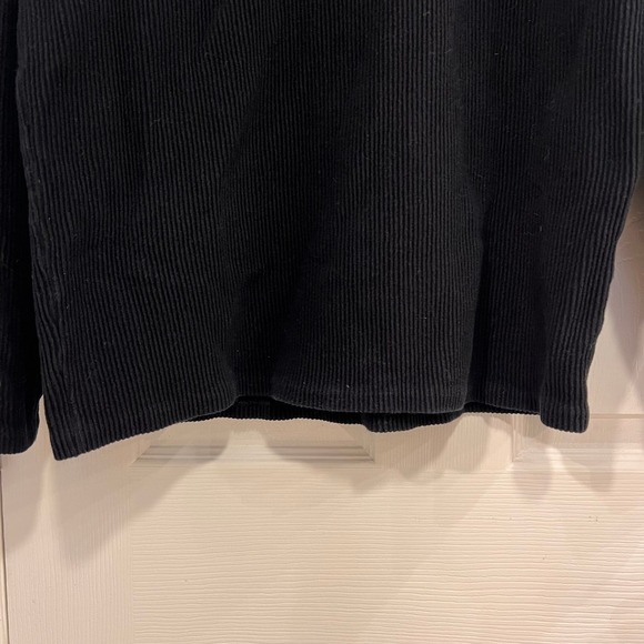 ZARA Black Ribbed Long Sleeve Crew Neck Pullover Shirt - Picture 4 of 4